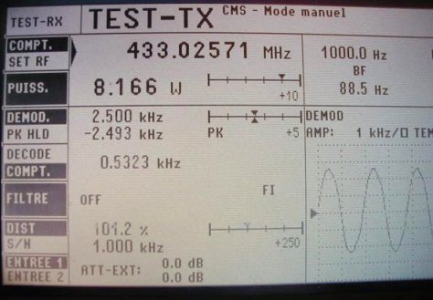 Ecran du Rohde & Schwarz